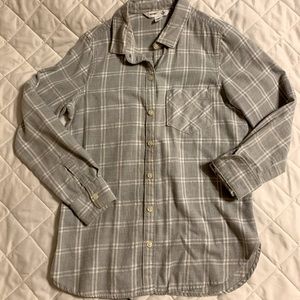 Old Navy Long Sleeve Button Up Grey Sz Small